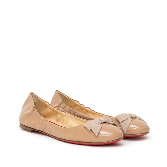 Christian Louboutin  Gloriana Patent leather Ballerina Flats Nude 40.5 - Picture 1 of 7